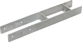 vidaXL Στηρίγματα Περίφραξης 6 τεμ Ασημί 10x6x60 εκ. Γαλβανισμ. Ατσάλι