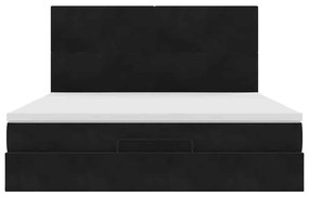 vidaXL Οθωμανικό κρεβάτι με στρώματα Μαύρο 160x200cm Velvet