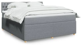 ΚΡΕΒΑΤΙ BOXSPRING ΜΕ ΣΤΡΩΜΑ ΑΝΟΙΧΤΟ ΓΚΡΙ 180X200 ΕΚ. ΥΦΑΣΜΑΤΙΝΟ 3289842