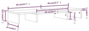 Βάση Οθόνης Καφέ Μελί 80 x 24 x 10,5 εκ. από Μασίφ Ξύλο Πεύκου - Καφέ