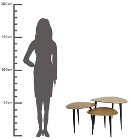 ΤΡΑΠΕΖΑΚΙ ARTELIBRE ΚΑΦΕ ΞΥΛΟ 65X65X45CM ΣΕΤ 3ΤΜΧ