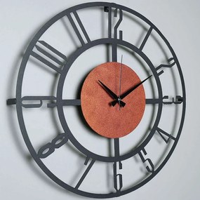 Ρολόι Τοίχου 902LMN1213 Φ50cm Black-Orange Wallity Metal