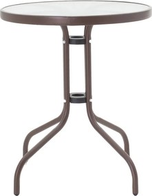 Τραπεζαρία Watson-Sussie pakoworld μέταλλο καφέ-γυαλί Φ60x70εκ