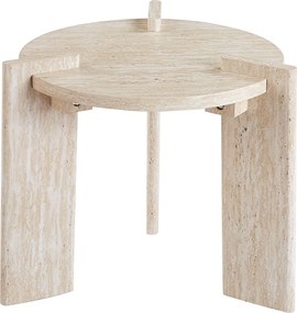 Βοηθητικό Τραπεζάκι (Φ50x45) Spitishop Venice Travertine