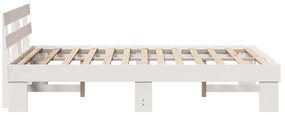 vidaXL Σκελετός Κρεβατιού με κεφαλάρι Λευκό 120 x 190 cm