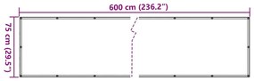 ΔΙΑΧΩΡΙΣΤΙΚΟ ΒΕΡΑΝΤΑΣ ΜΠΕΖ 75 X 600 ΕΚ. ΑΠΟ ΎΦΑΣΜΑ OXFORD 42333