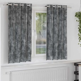 vidaXL Κουρτίνα με κουρτίνες 2 pcs Γκρι 175 x 140 εκ. Βελούδο