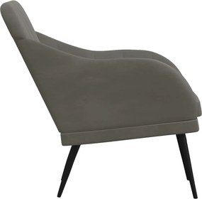 vidaXL Πολυθρόνα Σκούρο Γκρι 63x76x80 εκ. Βελούδινη