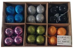 Σετ Χριστουγεννιάτικες μπάλες - 3cm - 24pcs - 023216-023216