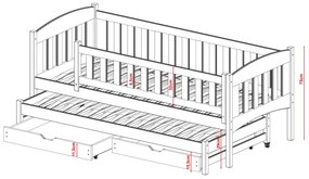 Καναπές  Amelka με Συρόμενο  από μασίφ ξύλο Natural 90×200cm