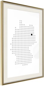 Αφίσα - Pixel Map of Germany - 20x30 - Χρυσό - Με πασπαρτού