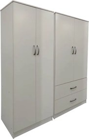 Ντουλάπα τετράφυλλη Athos pakoworld λευκή 160x42x180εκ