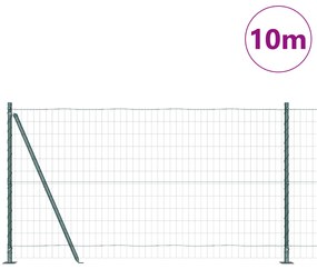 vidaXL Euro Fence με 7 Φλαντζωτά Πόδια 1.2x10 μ Γαλβανισμένος Χάλυβας