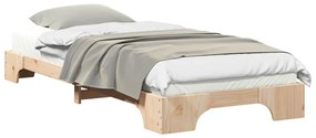vidaXL Κρεβάτι δαπέδου με αποθήκευση Καφέ 80 x 210 cm ξύλο