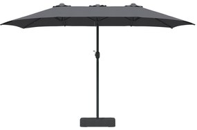 vidaXL Ομπρέλα Κήπου Ανθρακί 385 x 209 x 244 εκατοστά ύφασμα