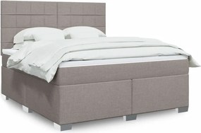 vidaXL Κρεβάτι Boxspring με Στρώμα Taupe 180x200 εκ. Υφασμάτινο