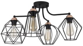 Φωτιστικό Οροφής 4-φωτο GALAXY μαύρο πλέγμα TK Lighting-1645-Μαύρο 1645