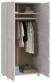 vidaXL Ντουλάπα HAMAR Λευκό 89 x 50 x 180 εκ. από Μασίφ Ξύλο Πεύκου