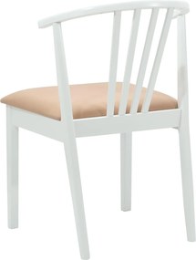 vidaXL Καρέκλα τραπεζαρίας 2 pcs Λευκό και Καφέ Καθαρό Καουτσούκ