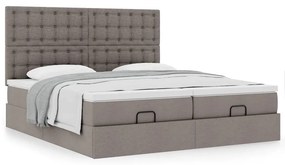 VidaXL Οθωμανικό κρεβάτι με στρώματα Taupe 180x200cm ύφασμα