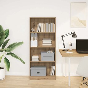 vidaXL Βιβλιοθήκη Αρτισιανή Δρυς 60x24x143 εκ. από Επεξεργασμένο Ξύλο