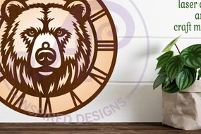 Intra απο ξύλο plywood 3mm-4mm πάχος Bear Face Ρολόι Ρολόι τοίχου Δίασταση 8x8 cm INTRAFABR-116700410