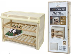 Παπουτσοθήκη WOODHANDY Beige/Ύφασμα/Ξύλο 63x27.5x49cm 2Τμχ-06512598