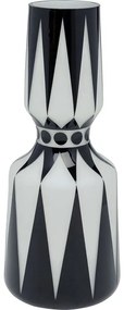 Βάζο Γυάλινο Brillar Ασπρόμαυρο 44 εκ. 18x18x44εκ - Μαύρο