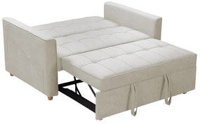 Καναπές-κρεβάτι Commit pakoworld 2θέσιος ύφασμα σε μπεζ-γκρι απόχρωση 142x93x90εκ