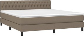 vidaXL Κρεβάτι Boxspring με Στρώμα Taupe 180x200 εκ. Υφασμάτινο