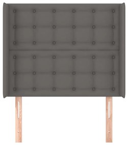 Κεφαλάρι με Πτερύγια Γκρι 83x16x118/128 εκ. Συνθετικό Δέρμα - Γκρι