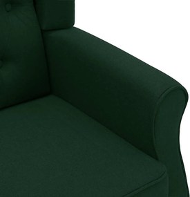 vidaXL Πολυθρόνα Μασάζ Σκούρο Πράσινο Υφασμάτινη με Υποπόδιο