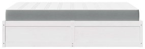 vidaXL Κρεβάτι με Στρώμα Λευκό 120x190 εκ Μασίφ Ξύλο Πεύκου