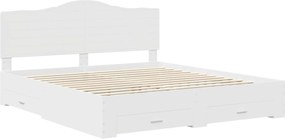 vidaXL Σκελετός Κρεβατιού Λευκό 200 x 200 cm Επεξεργασμένο ξύλο