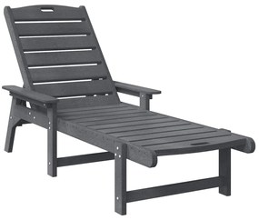 vidaXL Ξαπλώστρα Ανοιχτό γκρι 53x162x98.5 εκ. HDPE