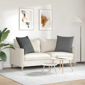 vidaXL Μαξιλάρι Καναπέ 2 pcs Σκούρο Γκρι 80 x 80 cm ύφασμα