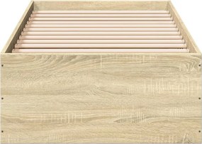 vidaXL Πλαίσιο Κρεβατιού Sonoma Δρυς 100x200 εκ. Επεξεργασμένο Ξύλο