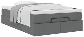 vidaXL Οθωμανικό κρεβάτι με στρώμα Σκούρο γκρι 120x190 cm Ύφασμα
