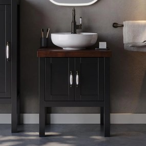 Bathroom bench with washbasin LONDON 65 Black Matt Lacquer 65x50x85 cm 65x50x85 εκ.