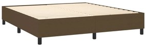 vidaXL Κρεβάτι Boxspring με Στρώμα &amp; LED Σκ.Καφέ 180x200εκ. Υφασμάτινο