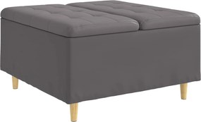 vidaXL Οθωμανικό αποθήκευσης Γκρι 80 x 80 x 45 cm Τεχνητό δέρμα