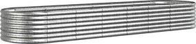 vidaXL Ζαρντινιέρα Ασημί 296x80x36 εκ. Γαλβανισμένος χάλυβας