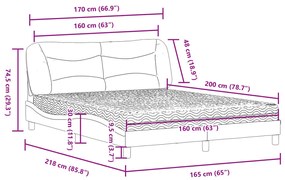 ΚΡΕΒΑΤΙ TAUPE 160X200 ΕΚ. ΥΦΑΣΜΑΤΙΝΟ 3208545