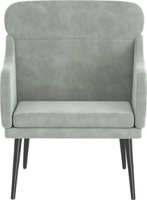 vidaXL Πολυθρόνα Ανοιχτό Γκρι 63 x 76 x 80 εκ. Βελούδινη