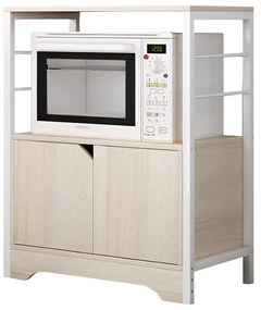 Ραφιέρα Κουζίνας ArteLibre AMUR Maple/Λευκό MDF/Μέταλλο 60x30x70cm-14370219