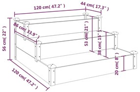 Ζαρντινιέρα Υπερυψωμένη 120 x 120 x 56 εκ. Μασίφ Ξύλο Ακακίας - Καφέ