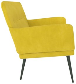 vidaXL Πάγκος Κίτρινο 108x79x79 εκ. Βελούδινος