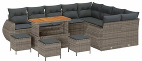 vidaXL Σετ Καναπέ Κήπου με μαξιλάρι 13 pcs Γκρι 110 x 55 x 71 εκ