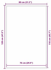 vidaXL Χαλάκι Εξώπορτας Μαύρο και Γκρι 80 x 120 cm Πολυπροπυλένιο, PVC