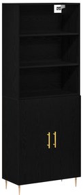 vidaXL Highboard Μαύρης Βελανιδιάς 69.5x34x180 εκ. Μοριοσανίδα